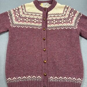 SWEATER WOOL WOMEN 40 Glenugie Of Scotland Shetland NORDIC  MEASUREMENTS FLAW